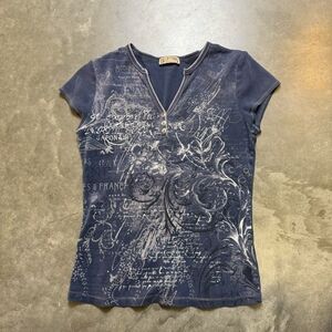 Women’s Y2K AOP Affliction Style Fitted Top